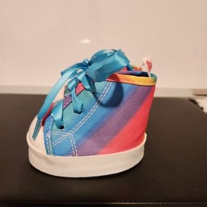 Build-a-Bear Rainbow Tie Dye High Top Shoes.